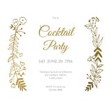 Side by Side Gold - Invitación Para Fiesta Cóctel